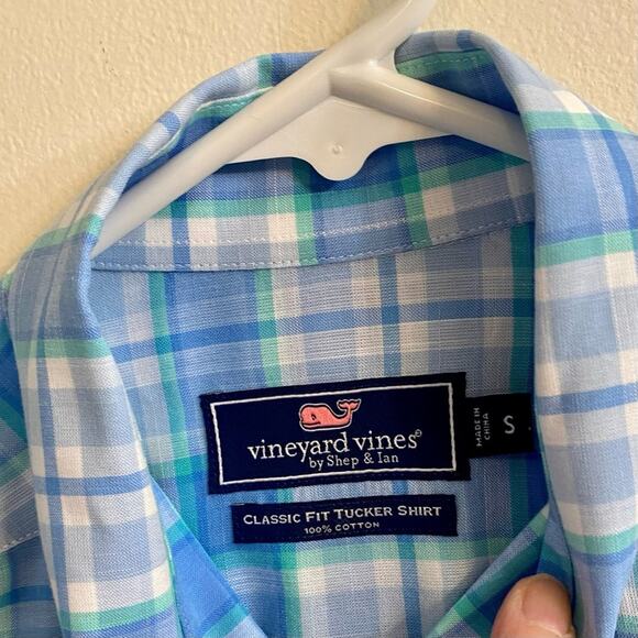 Vineyard Vines Plaid Long Sleeve Button Down 100% Cotton Tucker Shirt Mens Small - Picture 5 of 16